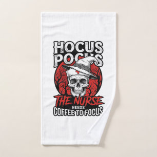 Halloween Nurse Skull Coffee Focus Vintage Shirt D Hand Towel