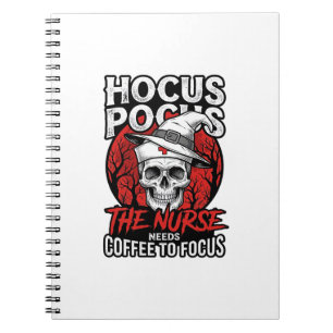 Halloween Nurse Skull Coffee Focus Vintage Shirt D Notebook