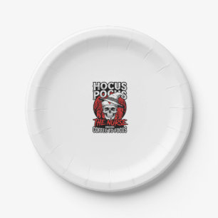 Halloween Nurse Skull Coffee Focus Vintage Shirt D Paper Plate