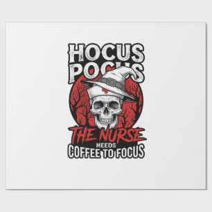 Halloween Nurse Skull Coffee Focus Vintage Shirt D Wrapping Paper