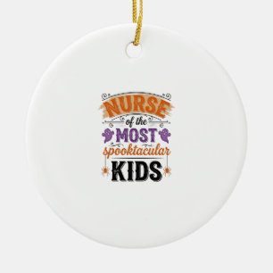 Halloween Nurse Spooktacular Kids Vintage Design_1 Ceramic Ornament
