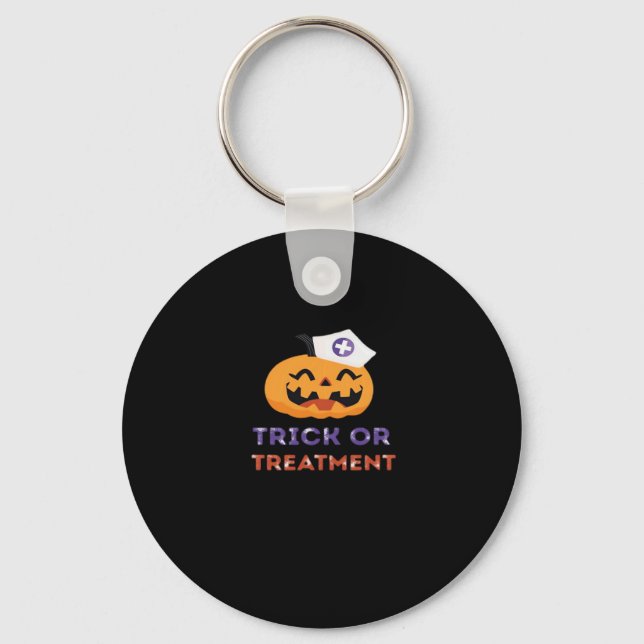 Halloween Nurse Trick or Treatment Classic T-Shirt Keychain (Front)