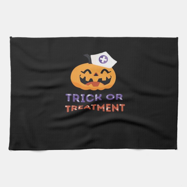 Halloween Nurse Trick or Treatment Classic T-Shirt Kitchen Towel (Horizontal)
