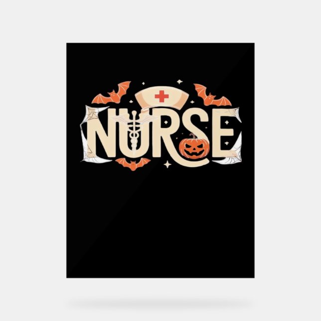 Halloween Nurse Typographie - Conception Médicale  (Recto)
