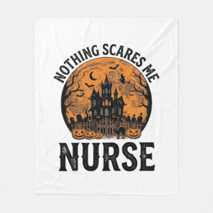 Halloween Nurse Vintage Spooky Moon Design_1 Fleece Blanket