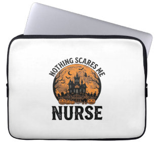 Halloween Nurse Vintage Spooky Moon Design_1 Laptop Sleeve