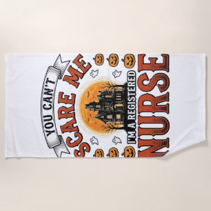 Halloween Nurse Vintage Spooky Registered Nurse De Beach Towel