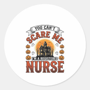 Halloween Nurse Vintage Spooky Registered Nurse De Classic Round Sticker