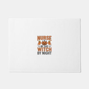 Halloween Nurse Witch By Night Vintage Shirt Desig Doormat