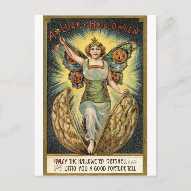 Halloween Nutshell Fairy Postcard (Front)