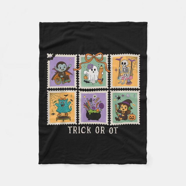 Halloween Occupational Therapy Trick Or Ot Therapi Fleece Blanket (Front)