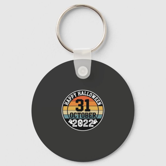 Halloween October 31 2022 Sunset Retro Design_1 Keychain (Front)