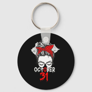 Halloween October 31 Mom Mother Spider Web Keychain