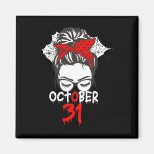 Halloween October 31 Mom Mother Spider Web Magnet