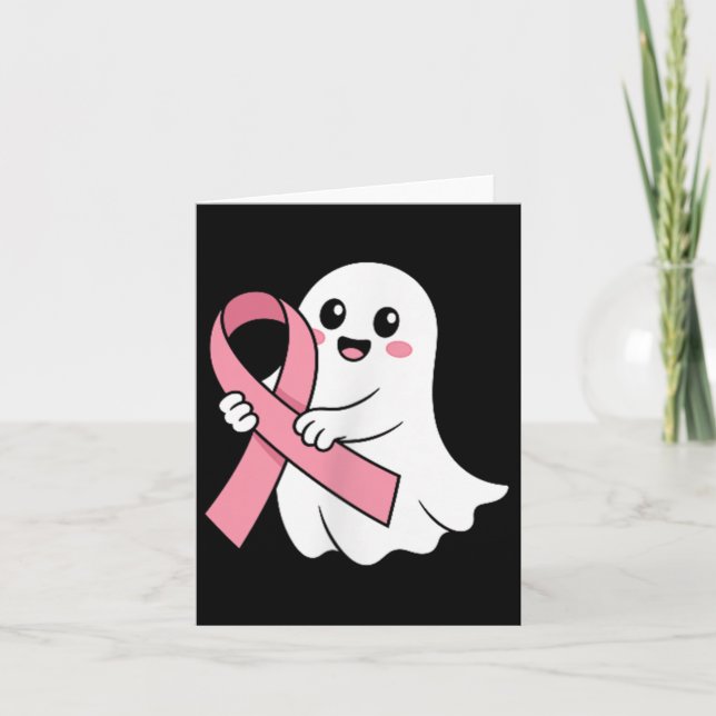 Halloween October Breast Cancer Awareness Pink Cut Card (Front)