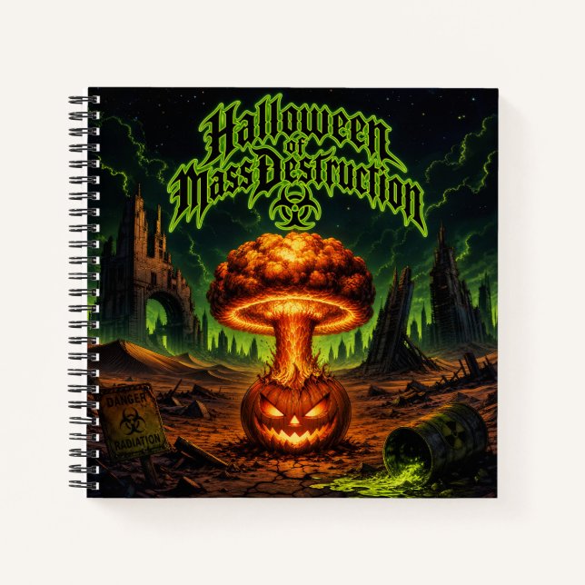 Halloween of Mass Destruction Radioactive Pumpkin  Notebook (Front)