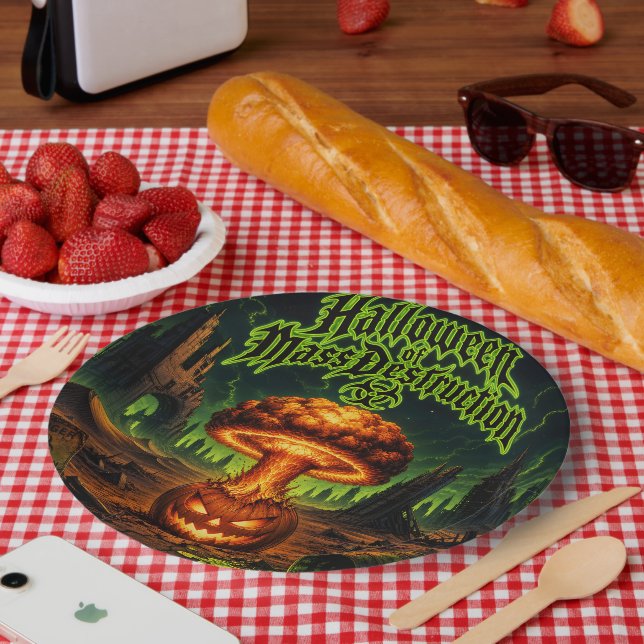 Halloween of Mass Destruction Radioactive Pumpkin  Paper Plate (Picnic)