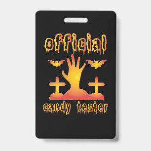 Halloween Offical Candy Tester Birthday Badge