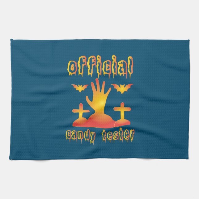 Halloween Offical Candy Tester Birthday Kitchen Towel (Horizontal)