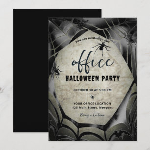 Halloween Office Party Business Corporate Spiders Invitation