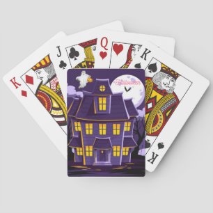 Halloween old castle playing cards