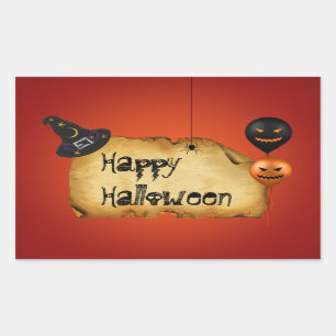 Halloween Old Parchment Greeting Sticker