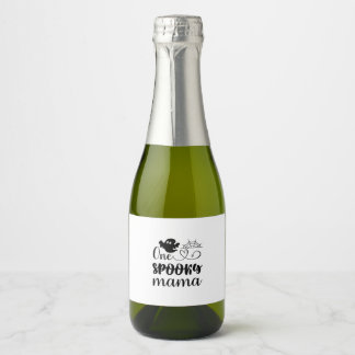 Halloween One Spooky Mama Birthday Sparkling Wine Label