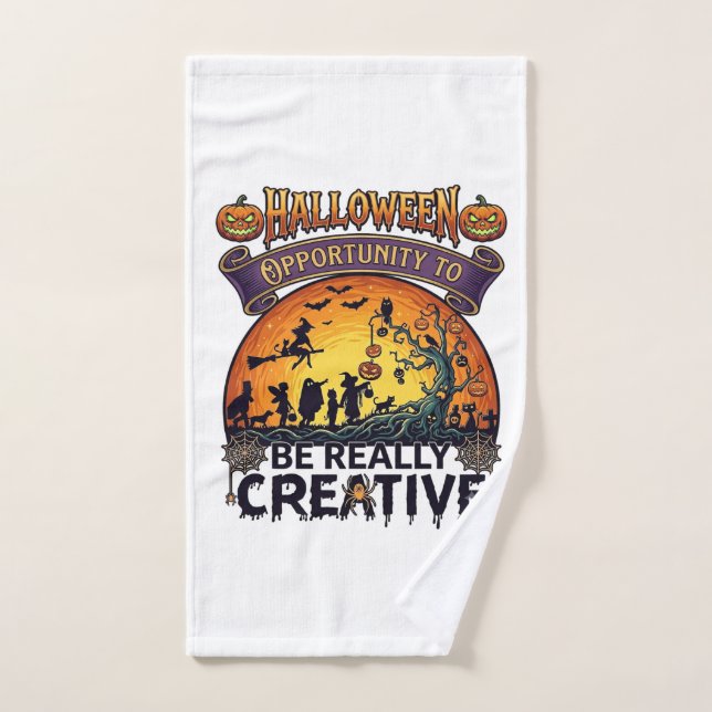 Halloween Opportunity Be Really Creative Witch Tre Hand Towel (Hand Towel)