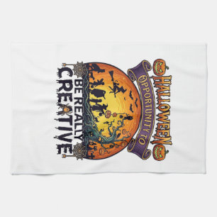Halloween Opportunity Be Really Creative Witch Tre Kitchen Towel