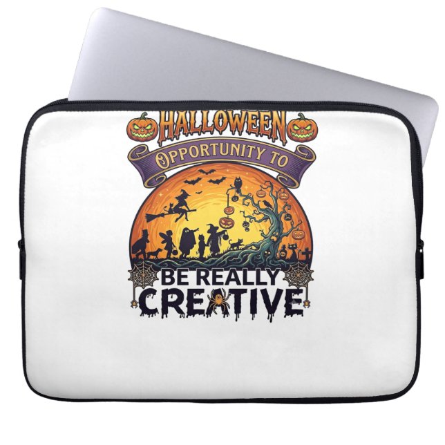 Halloween Opportunity Be Really Creative Witch Tre Laptop Sleeve (Front)