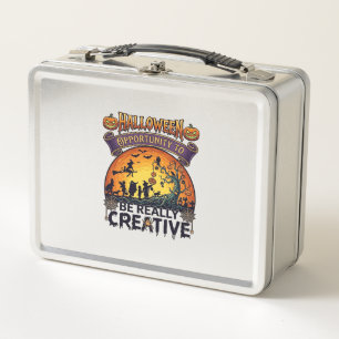 Halloween Opportunity Be Really Creative Witch Tre Metal Lunch Box