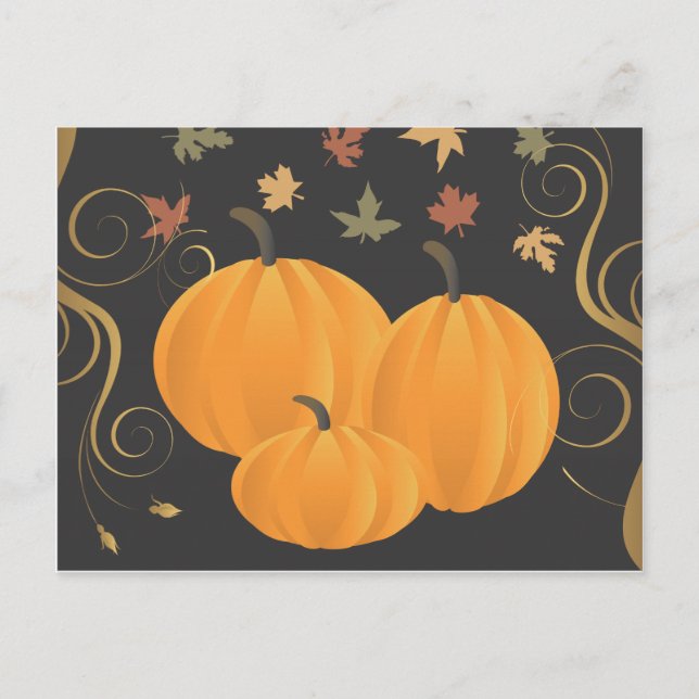 Halloween or Thanksgiving fall and autumn products Holiday Postcard (Front)