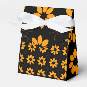 Halloween Orange and Black Abstract Pattern Favor Box