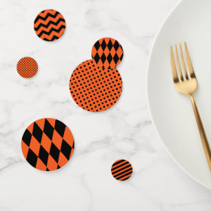 Halloween Orange and Black   Mixed Confetti