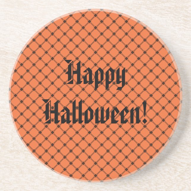 Halloween Orange and Black Pattern Coaster (Front)