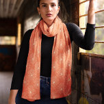 Halloween Orange And White Spider Web Scarf<br><div class="desc">Elevate your fall fashion with this elegant spiderweb pattern scarf. Perfect for adding a touch of spooky sophistication to any outfit, this design features intricate spiderwebs on a orange background. Made from soft and lightweight chiffon, it drapes beautifully, making it an ideal accessory for both casual and formal looks. Whether...</div>