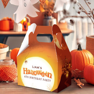 Halloween Orange Birthday Party Favor Box