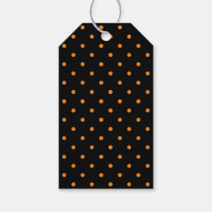 Halloween orange black polka dots favours  gift tags