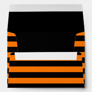Halloween Orange Black Stripes Party Invitations Envelope