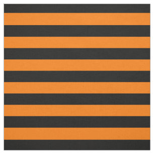 Halloween Orange Black Stripes Pattern Modern Chic Fabric