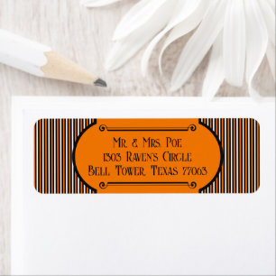Halloween Orange & Black Vintage Stripe