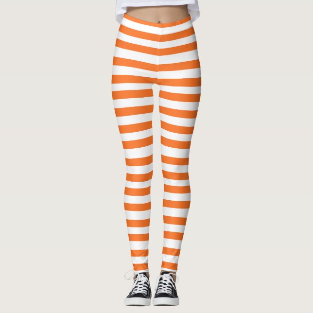 Halloween Orange, Blancs Leggings (Devant)