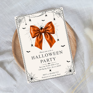 Halloween Orange Bow Invitation Template