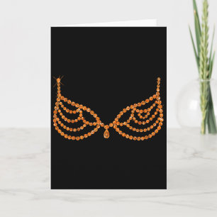 Halloween Orange Bra Design Costume Show Girls Card