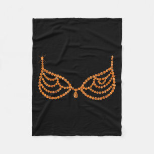 Halloween Orange Bra Design Costume Show Girls  Fleece Blanket
