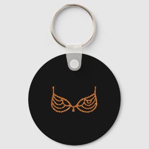 Halloween Orange Bra Design Costume Show  Keychain