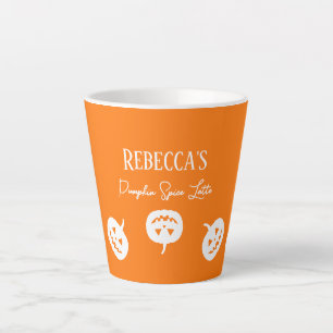 Halloween Orange et blanc Citrouille Latte Mug