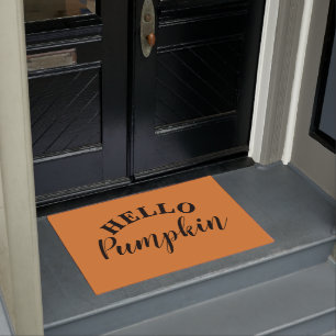 halloween orange fall harvest hello pumpkin doormat