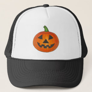 Halloween Orange Jack o' Lantern Pumpkin Carving Trucker Hat