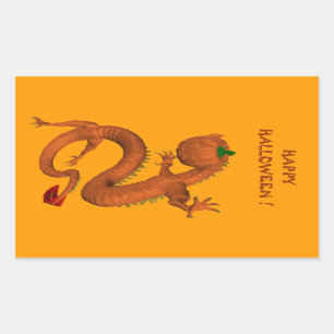 Halloween  Orange Pumpkin Dragon Sticker
